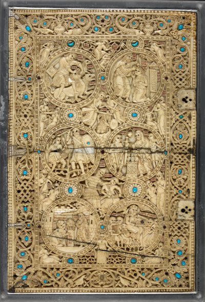Egerton MS 1139 Oberdeckel mit Szenen aus dem Leben Davids, das 