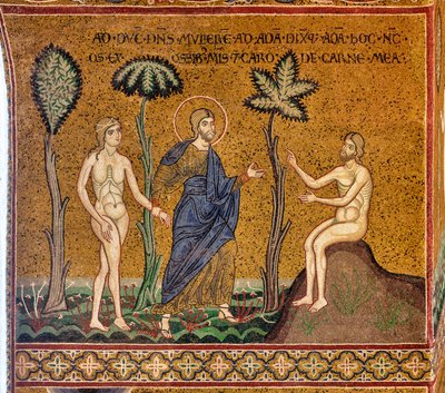 Gott stellt Eva Adam vor, byzantinisches Mosaik, XII-XIII Jh., an der Gegenfassade von Byzantine