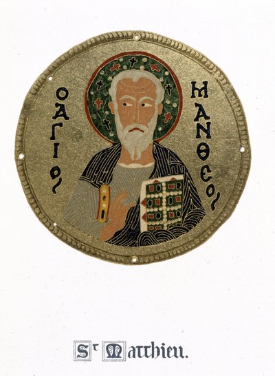 Heiliger Matthäus - in "Geschichte und Denkmäler der byzantinischen Emaille" von N. Kondakow von Byzantine Byzantine