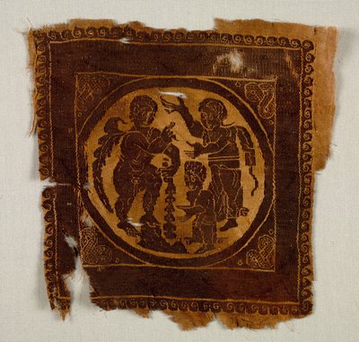 Ornamentales Quadrat von einer Tunika, 400er Jahre von Byzantine Period Egyptian