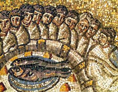 Die Fische und Apostel (Detail) von Byzantine School