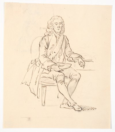 Sitzender Herr mit Perücke und Ordensband von C.A. Lorentzen