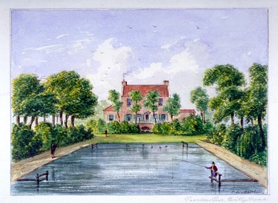 Menschen angeln im Peerless Pool, City Road, Finsbury, London, ca. 1800 von CH Matthews