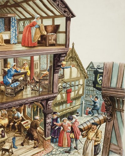Elisabethanische Stadtansicht von C.L. Doughty