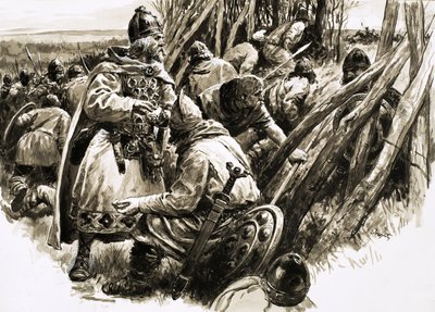 Mit einer kleinen Gruppe treuer Anhänger zog sich König Alfred in die Sümpfe zurück von C.L. Doughty