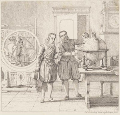 Christian IV. besucht Tycho Brahe in Uranienborg von Christoffer Wilhelm Eckersberg