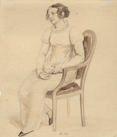 Eine Dame, die in einem Sessel sitzt, zum Fenster gewandt von Christoffer Wilhelm Eckersberg