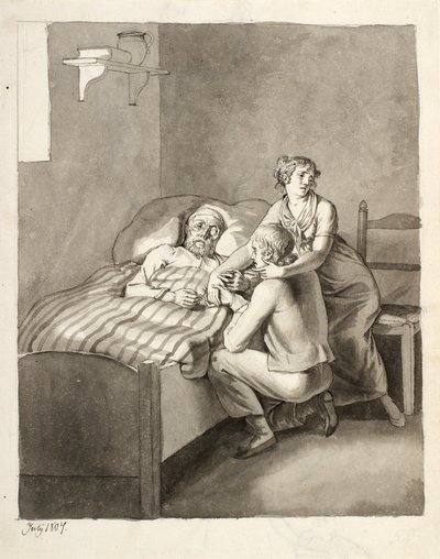 Ein sterbender Vater vereint ein junges Paar von Christoffer Wilhelm Eckersberg