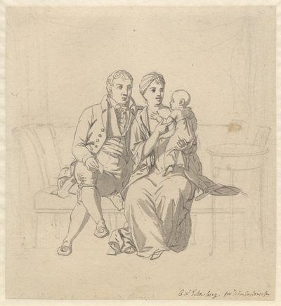Ein junges Ehepaar, das auf einem Sofa sitzt, sie mit einem Kind auf dem Arm von Christoffer Wilhelm Eckersberg