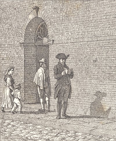 Vor einer Kirchentür von Christoffer Wilhelm Eckersberg