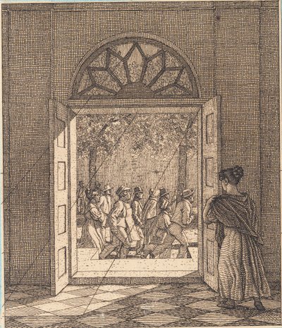 Aus einer Vorhalle. Illustration zu "Linearperspectiven", Tafel VI von Christoffer Wilhelm Eckersberg