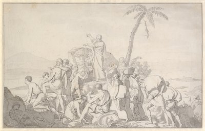 Moses teilt die Wasser und die Armee des Pharaos wird verschlungen von Christoffer Wilhelm Eckersberg