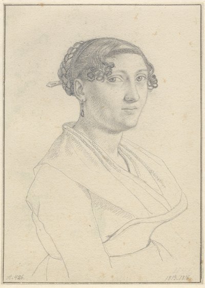 Porträt einer Römerin, en face nach rechts gewandt von Christoffer Wilhelm Eckersberg