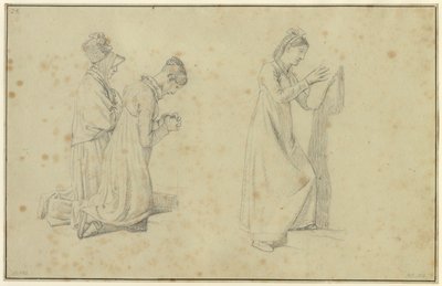 Studie einer stehenden und zwei knienden Frauenfiguren von Christoffer Wilhelm Eckersberg