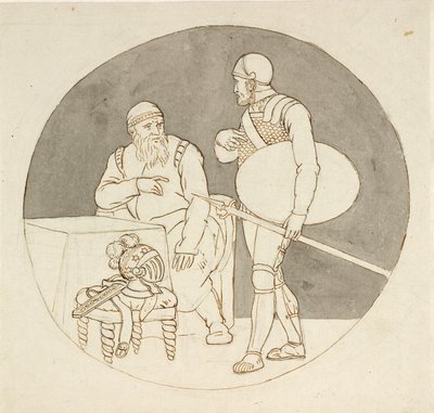 Zwei Krieger, einer stehend, der andere sitzend von Christoffer Wilhelm Eckersberg