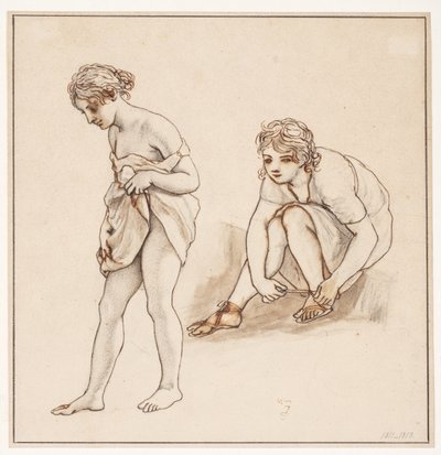 Zwei Studien einer halbnackten Frau von Christoffer Wilhelm Eckersberg