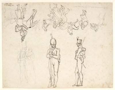 Entwurf für eine Reihe von Figuren in einer Darstellung der Bombardierung von Kopenhagen von Christoffer Wilhelm Eckersberg