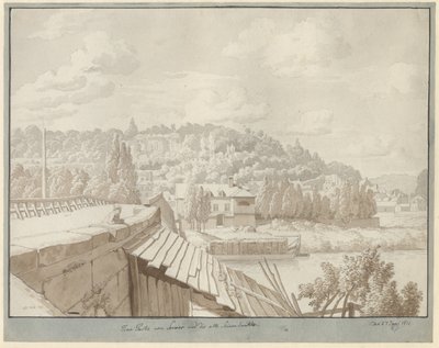 Blick von Sèvres auf die alte Seine-Brücke mit dem Park in Saint Cloud im Hintergrund von Christoffer Wilhelm Eckersberg