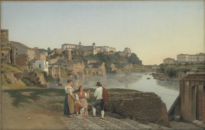 Blick auf den Tiber in Richtung Aventin-Hügel in Rom von Christoffer Wilhelm Eckersberg