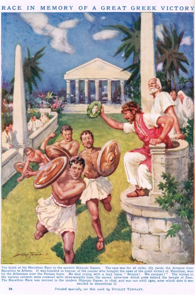Der Marathon: Rennen zum Gedenken an einen großen griechischen Sieg, Illustration aus 