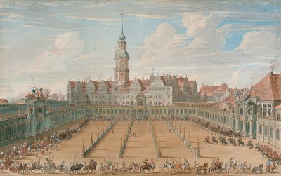 Parade der Damenringrennen am 6. Juni 1709 in Dresden, 1710 von C. H. Fritzsche