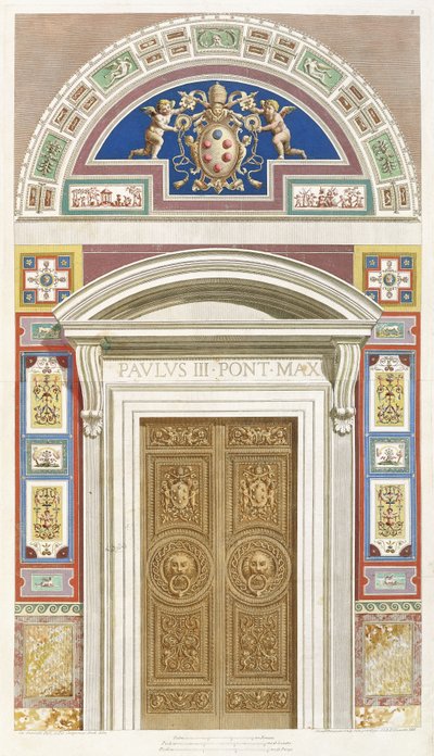 Tür zur Raffael-Loggia im Vatikan, 1772 von C. Savorelli