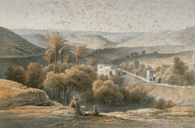 Umgebung von Nazareth in einer Radierung von Schacher - Steinkopk J.F. Editore von C. Schacher