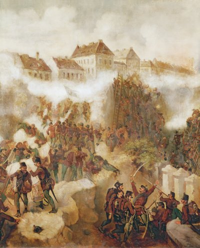 Die Rückeroberung der Festung Buda durch die ungarischen Aufständischen am 21. Mai 1849 von C. Wemik