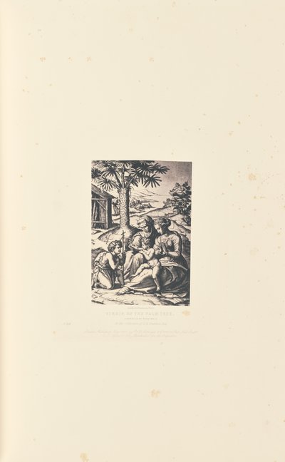 Jungfrau am Palmbaum, graviert von M. Antonio von Caldesi and Montecchi