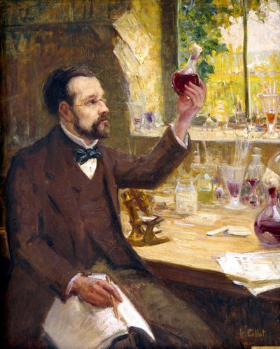 Louis Pasteur studiert die Gärung von Traubensaft von Callot Callot