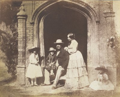 Familienporträt in der Tür, späte 1840er Jahre von Calvert Jones