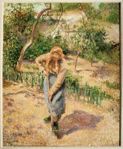 Bäuerin gräbt im Obstgarten von Camille Pissarro