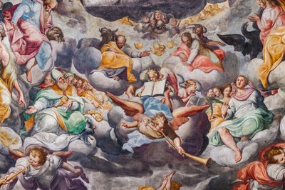 Engel, die Musik spielen (Detail) von Camillo Procaccini