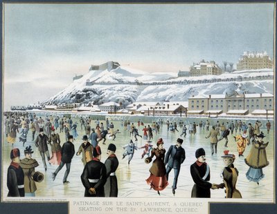 Schlittschuhlaufen auf dem St. Lawrence in Quebec City von Canadian School