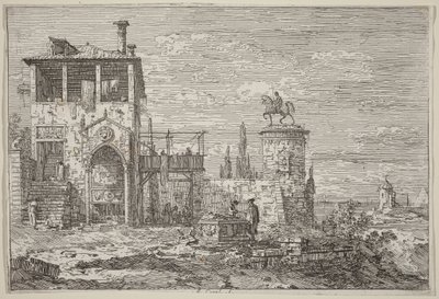 Das Reiterdenkmal von Canaletto