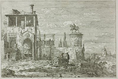 Das Reiterdenkmal, aus Vedute von Canaletto