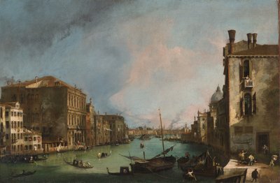 Der Canal Grande in Venedig mit der Rialtobrücke von Canaletto