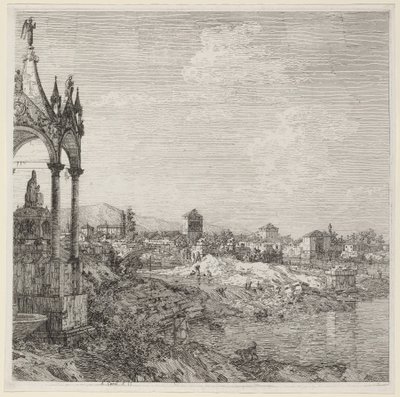 Ansicht einer Stadt mit Bischofsgrab, ca. 1740 von Canaletto