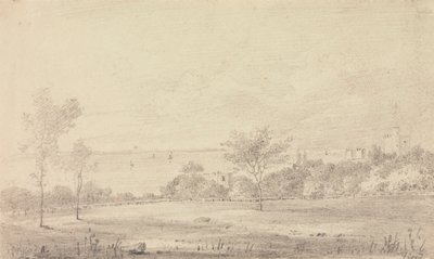 Landschaft mit Schloss in der Ferne, Isle of Wight von Capt. Thomas Hastings