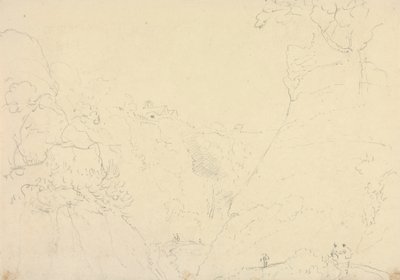 Skizze einer Straße in einer Schlucht von Capt. Thomas Hastings