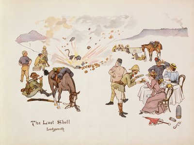 Die letzte Granate, Ladysmith, aus The Leaguer of Ladysmith, 1900 von Captain Clive Dixon