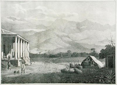 Der Seremoogy oder Streemoogy Pass, Neelgherry Mountains, Tafel 1 aus View of the Neilgherries, or Blue Mountains of Coimbetoor, Southern India von Captain McCurdy, veröffentlicht 1830 von Captain E. A. after McCurdy