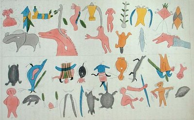 Bildliche Darstellung des Jagd- und Kriegserfolgs eines Häuptlings, aus 