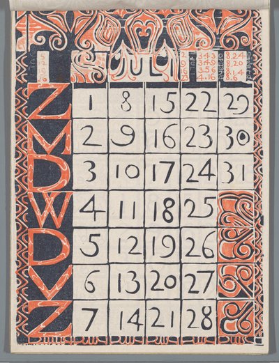 Kalenderblatt Juli 1900 von Carel Adolph Lion Cachet
