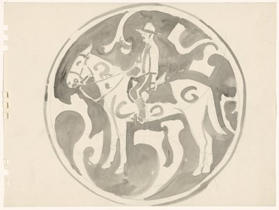 Entwurf für ein Schild mit einem kanadischen Mountie von Carel Adolph Lion Cachet