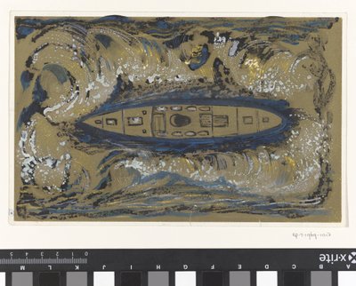 Entwurf für Vignette der Koninklijke Paketvaart Maatschappij von Carel Adolph Lion Cachet