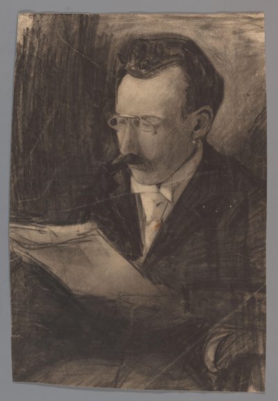 Porträt eines lesenden Mannes von Carel Adolph Lion Cachet