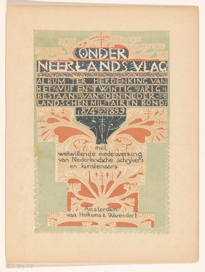 Titelblatt für: Unter niederländischer Flagge, 1899 von Carel Adolph Lion Cachet