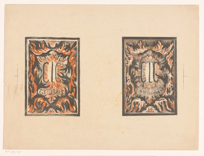 Zwei Ex libris von Carel Lion Cachet von Carel Adolph Lion Cachet