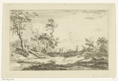 Jäger in einer Landschaft von Carel Lodewijk Hansen
